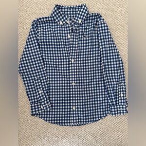 Vineyard Vines Kids Toddler Blue Gingham Performance Fabric Button Down Shirt